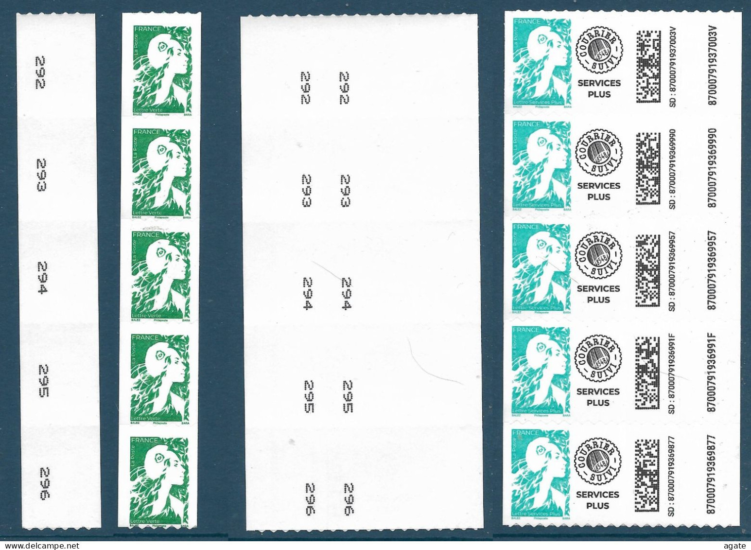 ADHESIF 5 Roulettes LV + Services Plus MARIANNE L'AVENIR (2023) Neuf** - Unused Stamps