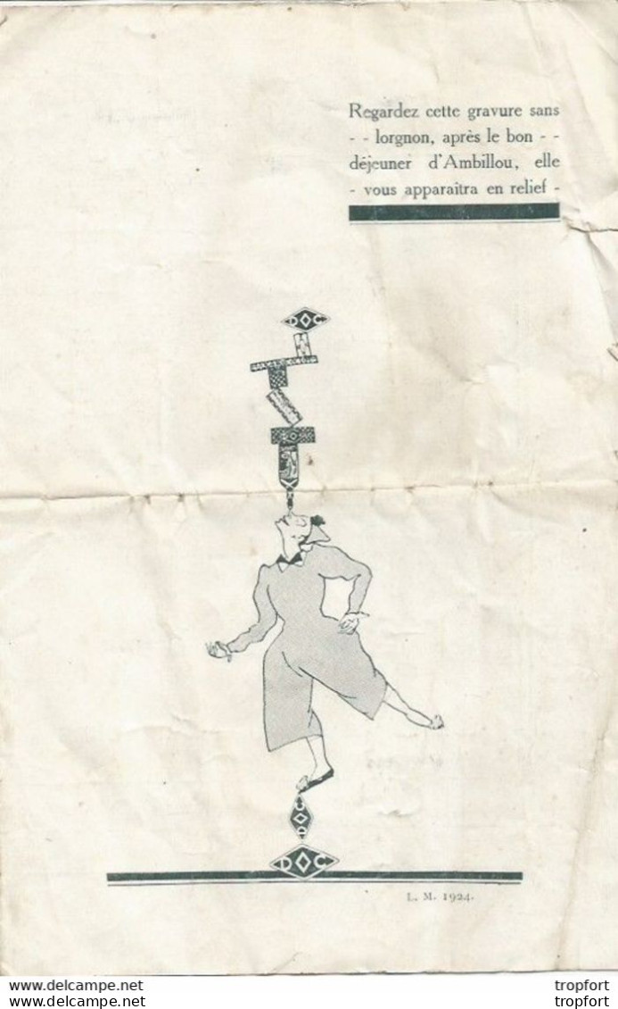 AO / FEUILLET PUBLICITAIRE Fête Champêtre D'AMBILLOU 1924 TOULOUSE Course Jeux PROGRAMME - Programmi