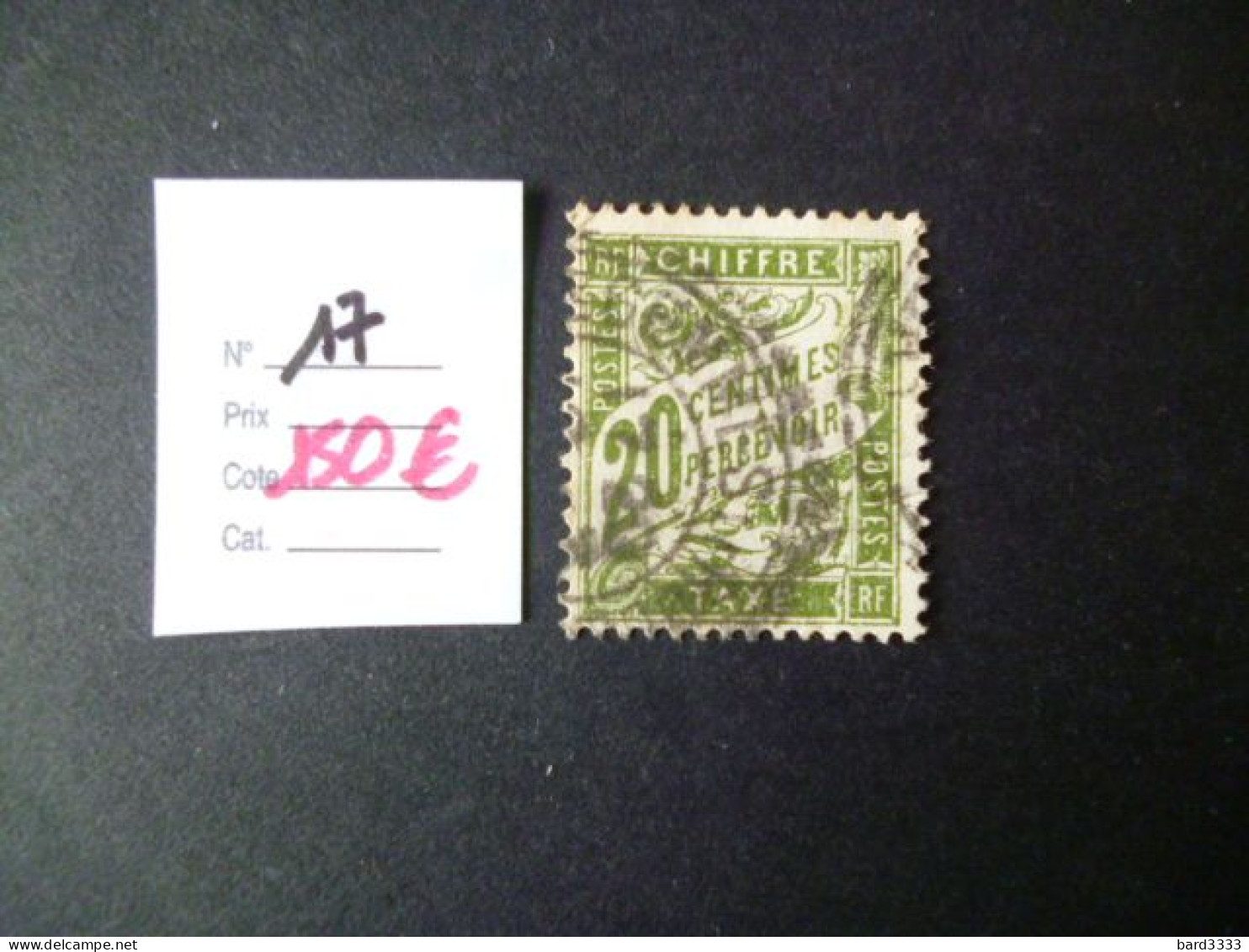 Timbre France Oblitéré  Taxe N°17 - 1859-1959 Oblitérés