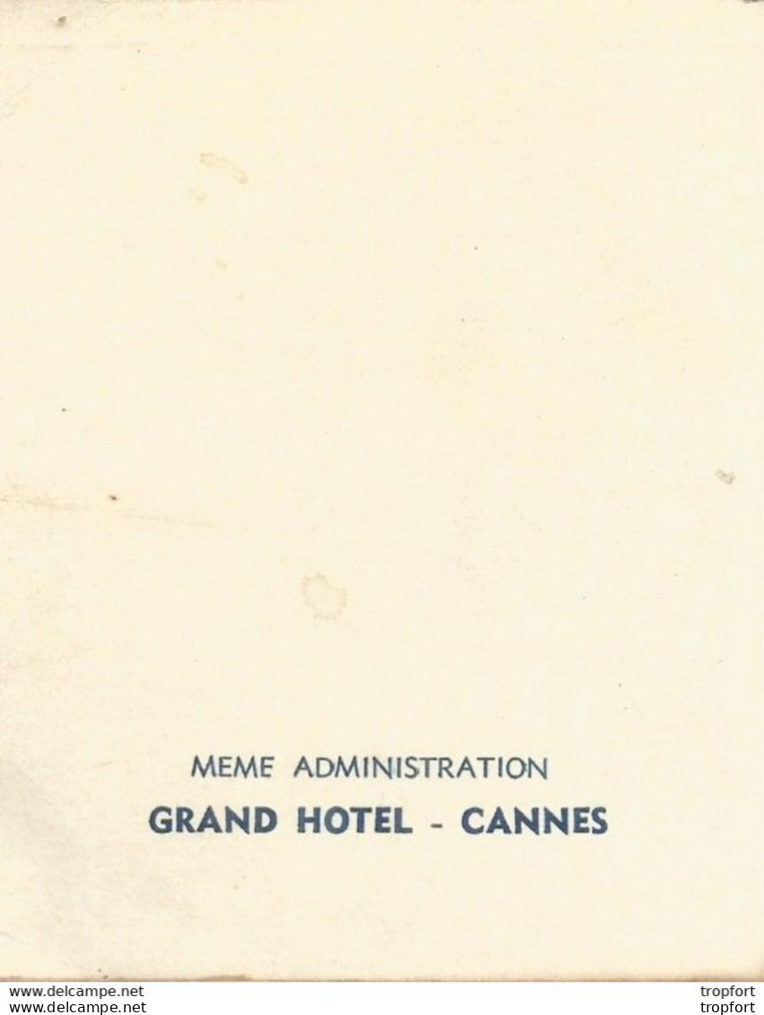 AO / PUBLICITE Ancienne NEGRESCO NICE Tarif Des Consommations HOTEL Cannes - Werbung
