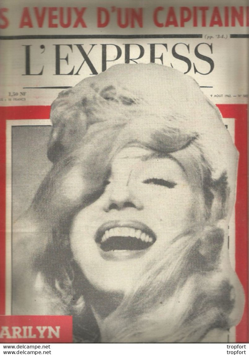 Old French Newspaper // Rare Journal L'EXPRESS Du 09 Aout 1962 MARILYN MONROE 32 Pages - 1950 - Oggi