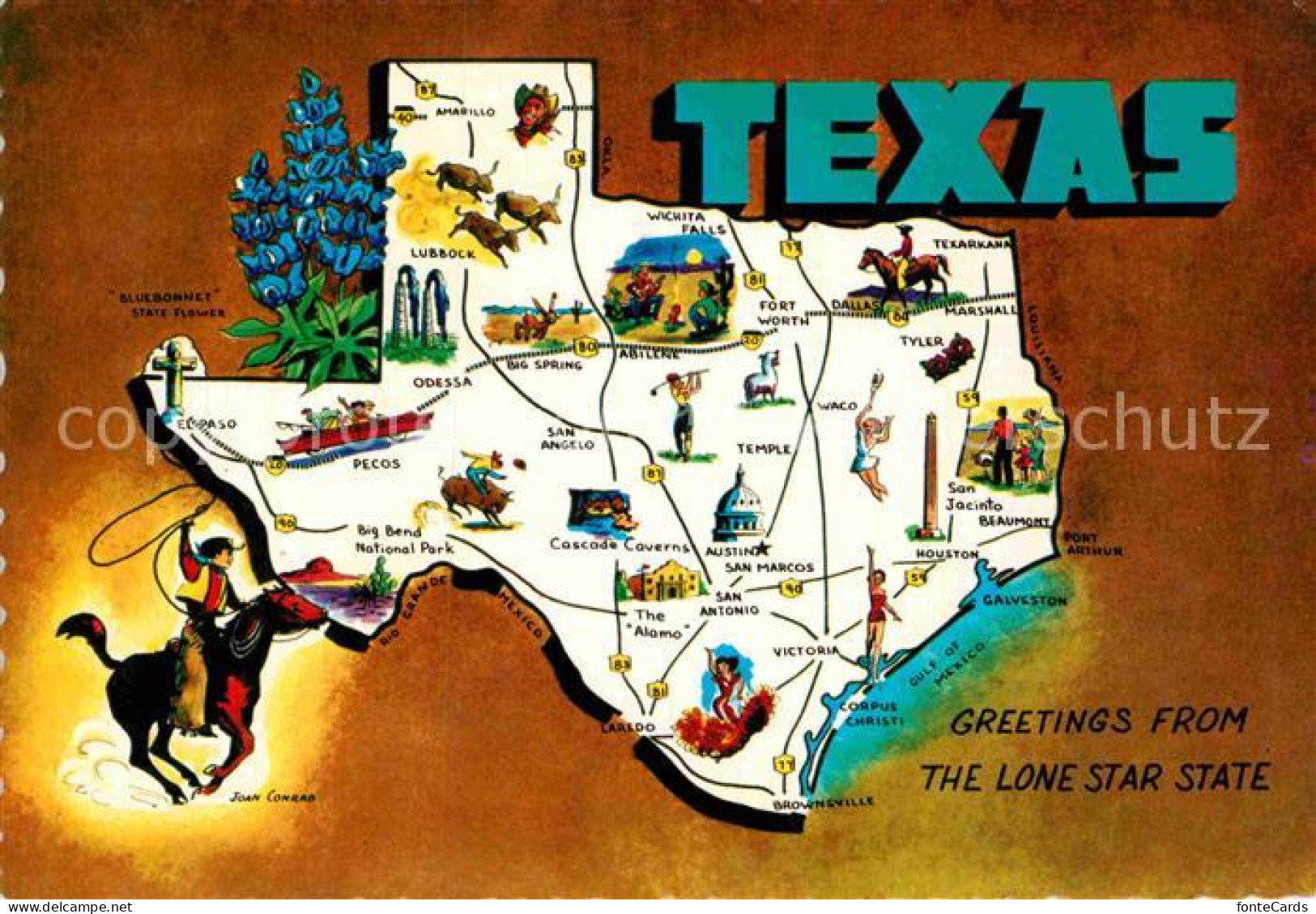72897217 Texas_US-State Landkarte - Autres & Non Classés
