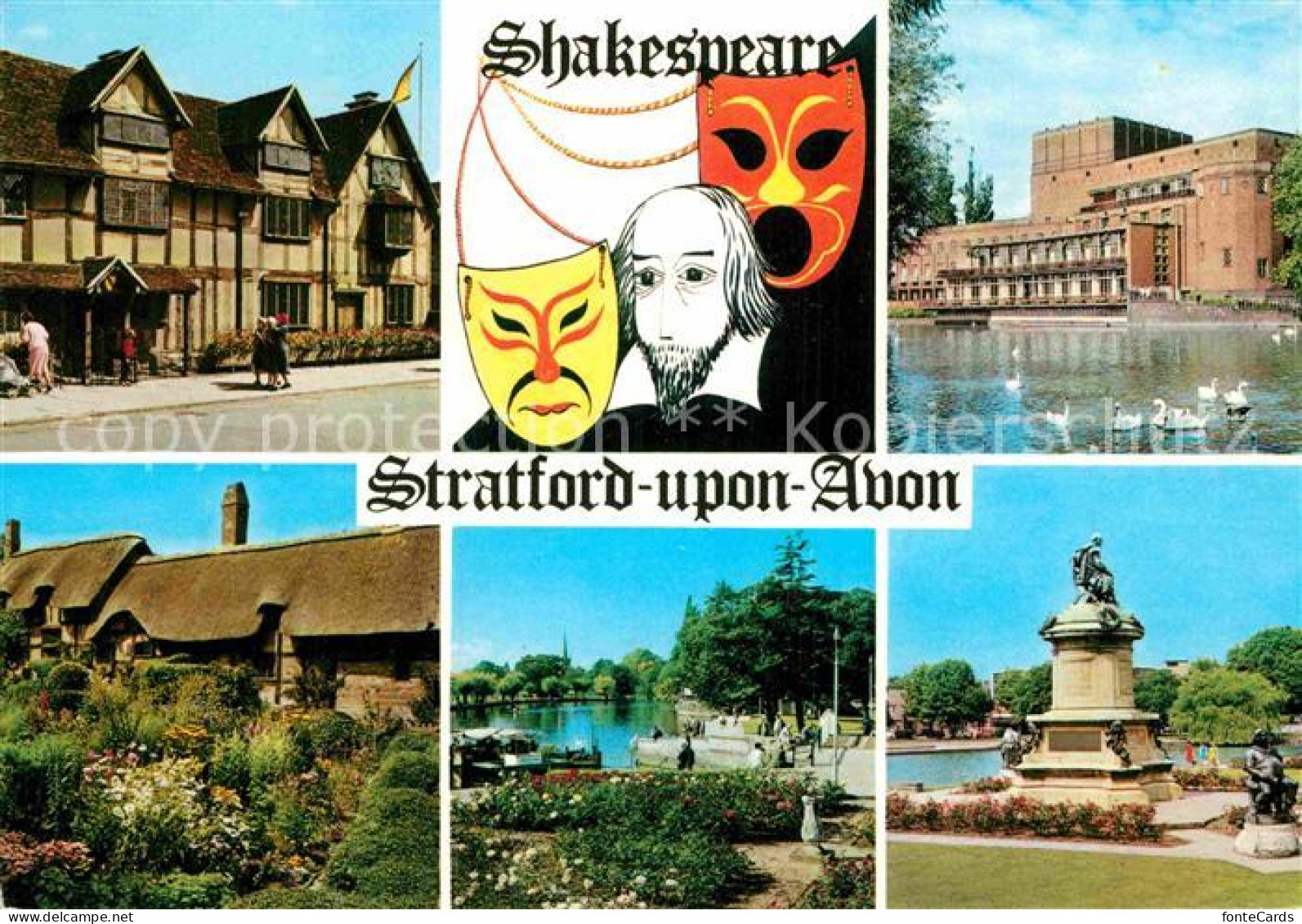 72896740 Stratford-Upon-Avon Shakespeare Geburtshaus Theater Statue Kirche Strat - Altri & Non Classificati