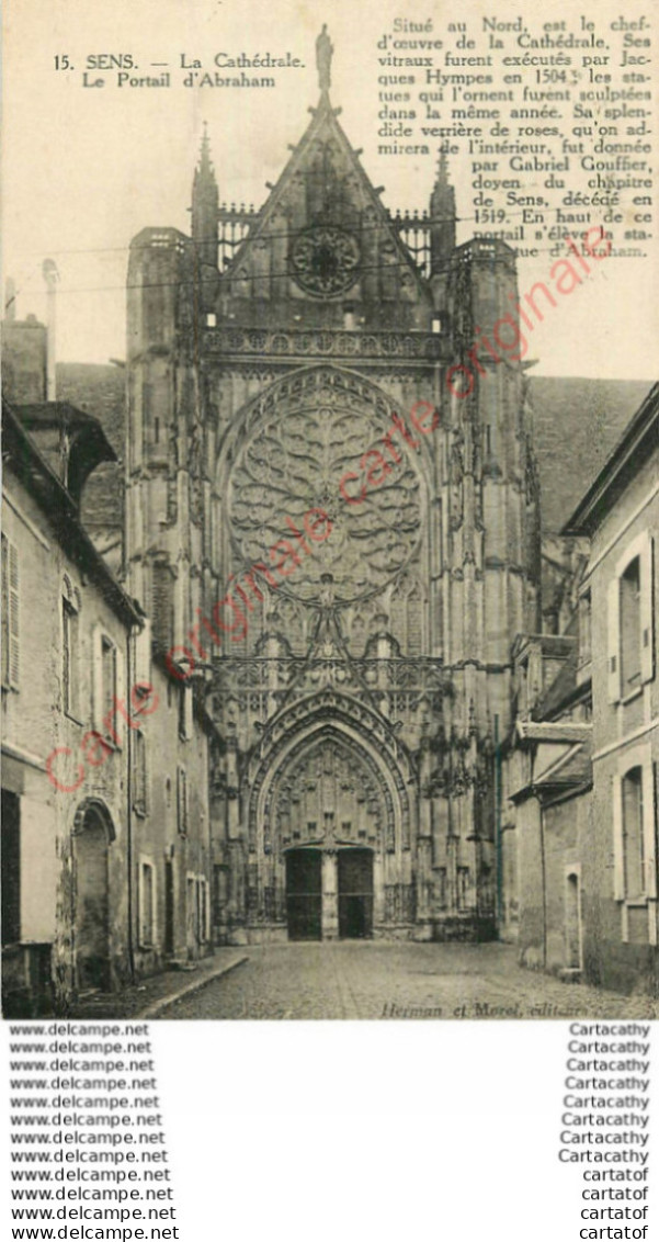 89.  SENS . La Cathédrale . Le Portail D'Abraham . - Sens