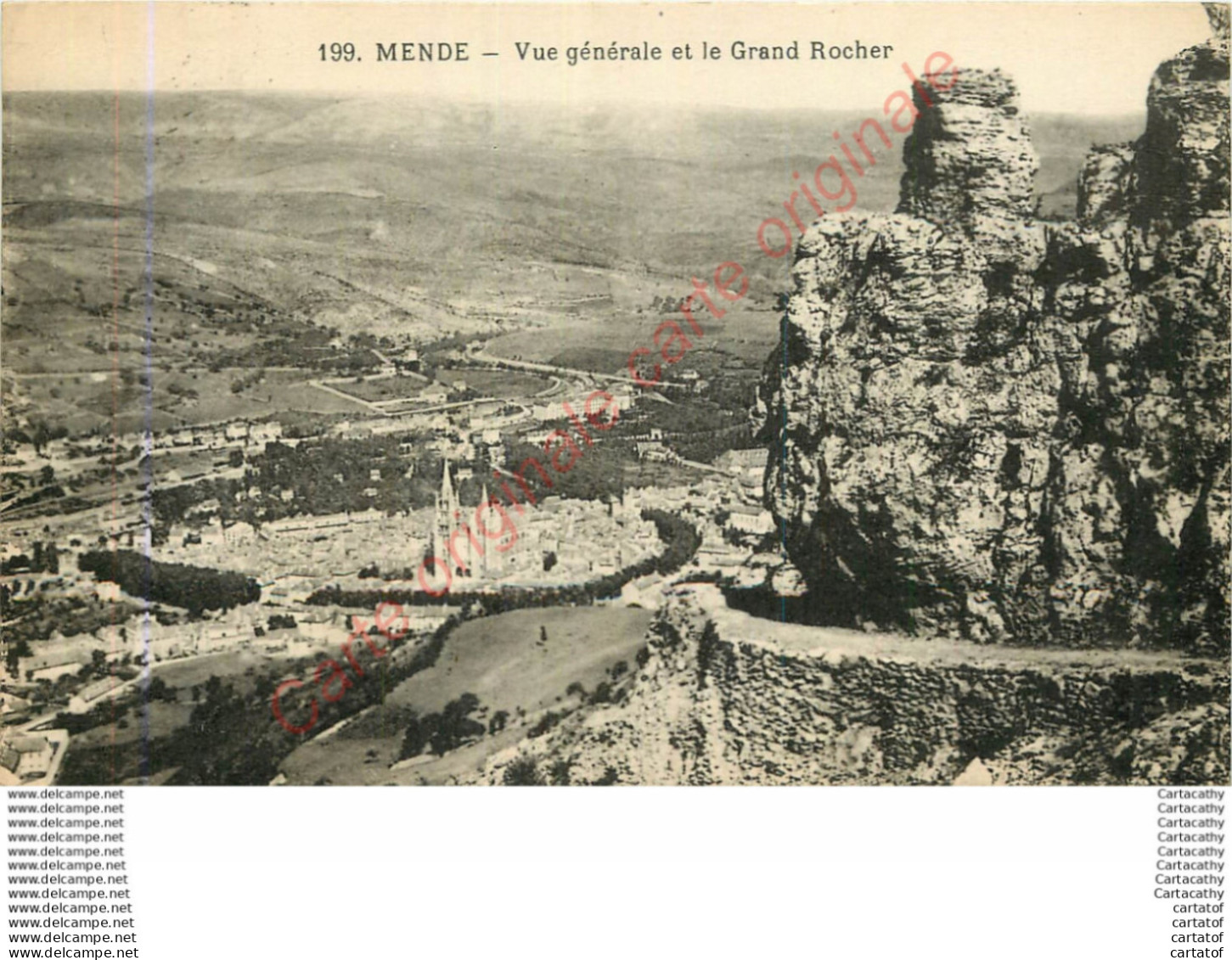 48.  MENDE .  Vue Générale Et Le Grand Rocher . - Mende