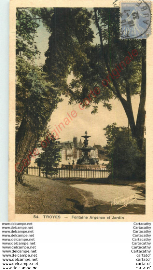 10.  TROYES .  Fontaine Argence Et Jardin . - Troyes