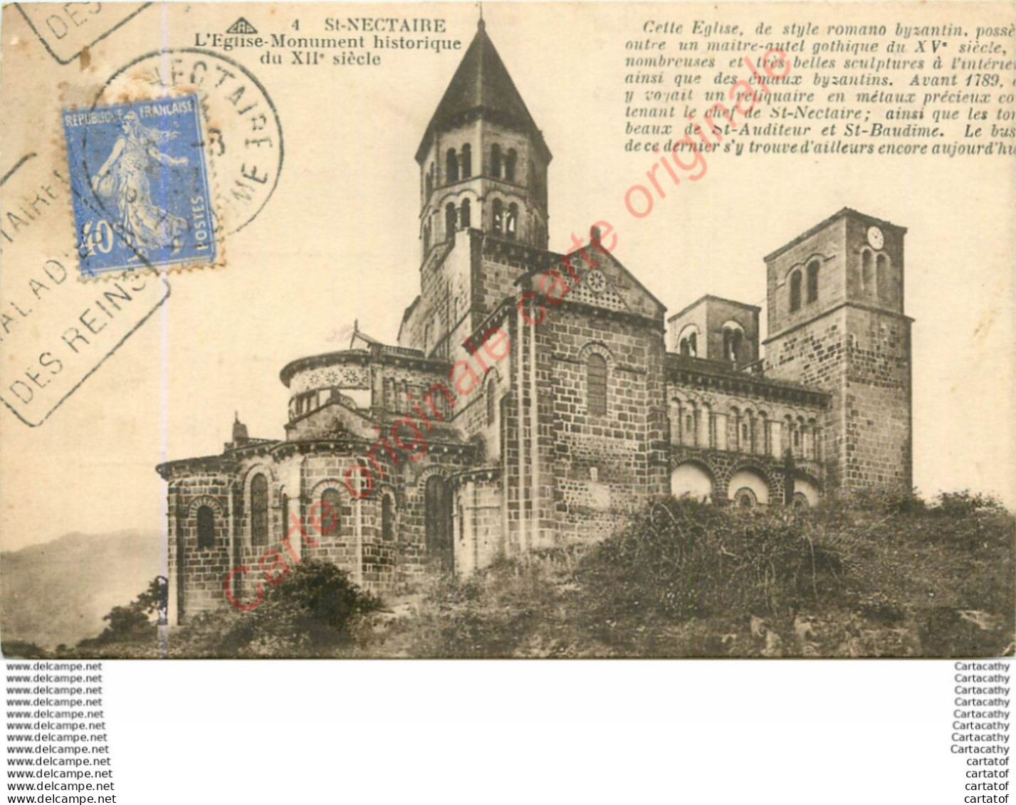 63.  SAINT NECTAIRE .  L'Eglise Monument Historique . - Saint Nectaire