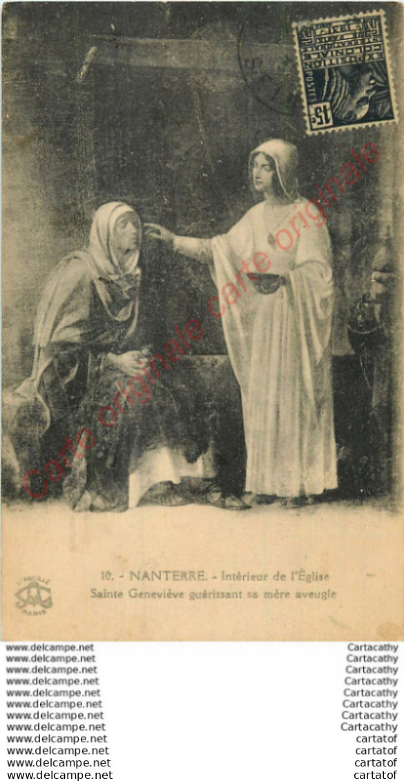 92.  NANTERRE .  Intérieur De L'Eglise . Sainte Geneviève Guérissant Sa Mère Aveugle . - Nanterre