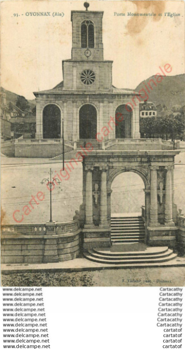 01.  OYONNAX .  Porte Monumentale Et L'Eglise . - Oyonnax