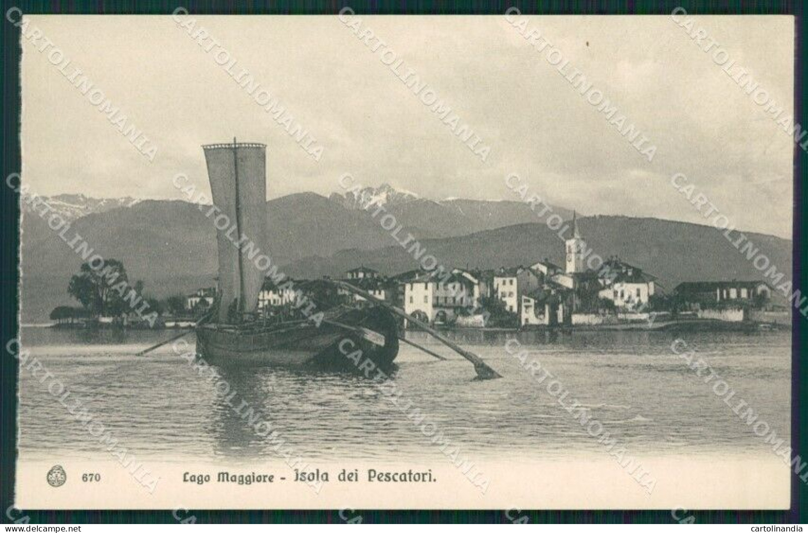 Verbania Stresa Isola Pescatori Lago Maggiore Barca Cartolina KV4715 - Verbania