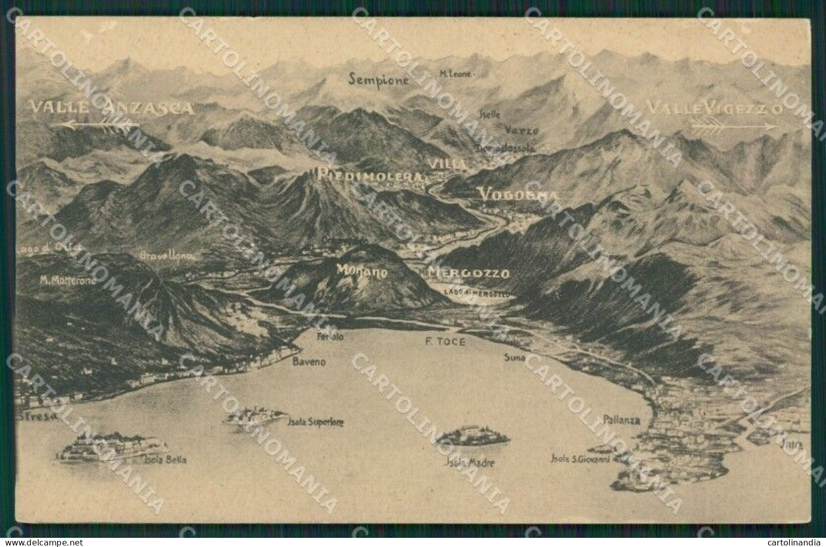 Verbania Pallanza Mappa Lago Maggiore Cartolina KV4740 - Verbania