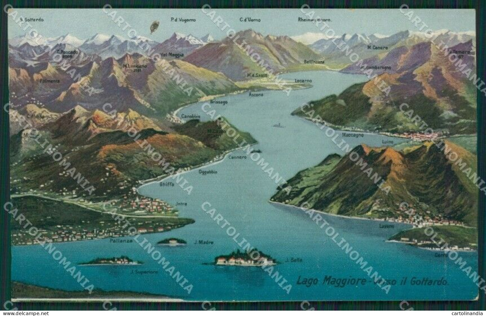 Verbania Intra Mappa Lago Maggiore Cartolina KV4748 - Verbania