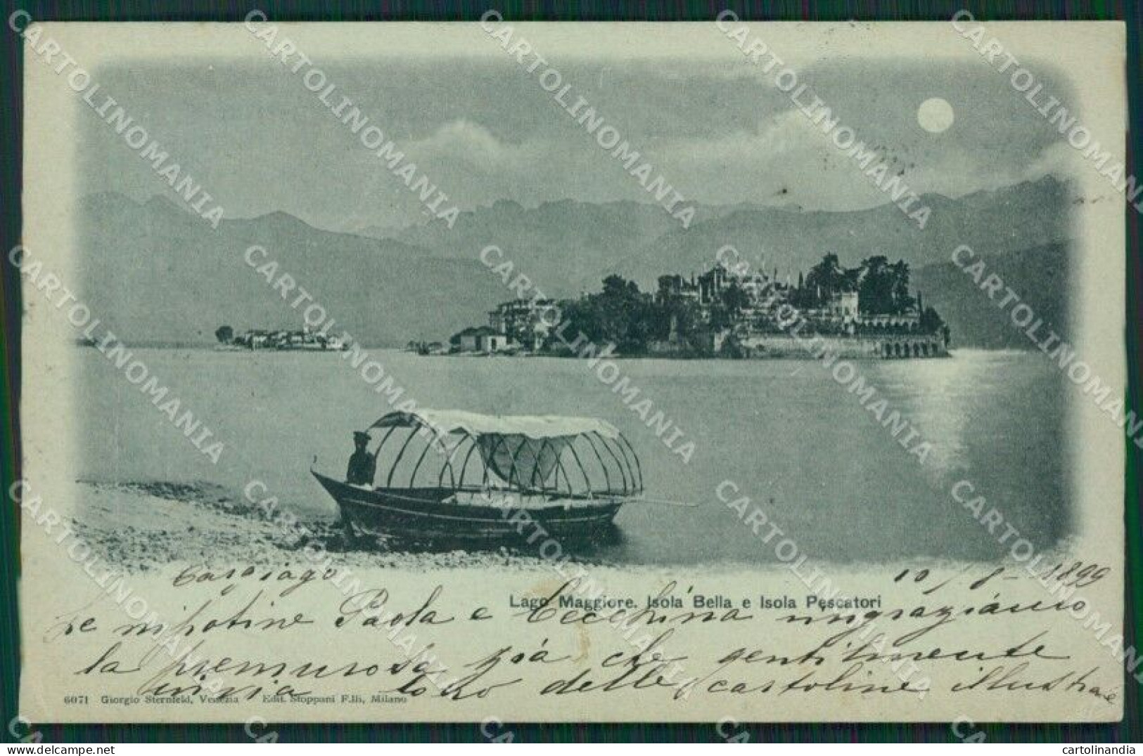 Verbania Stresa Isola Bella Chiaro Di Luna PIEGA Cartolina KV4766 - Verbania