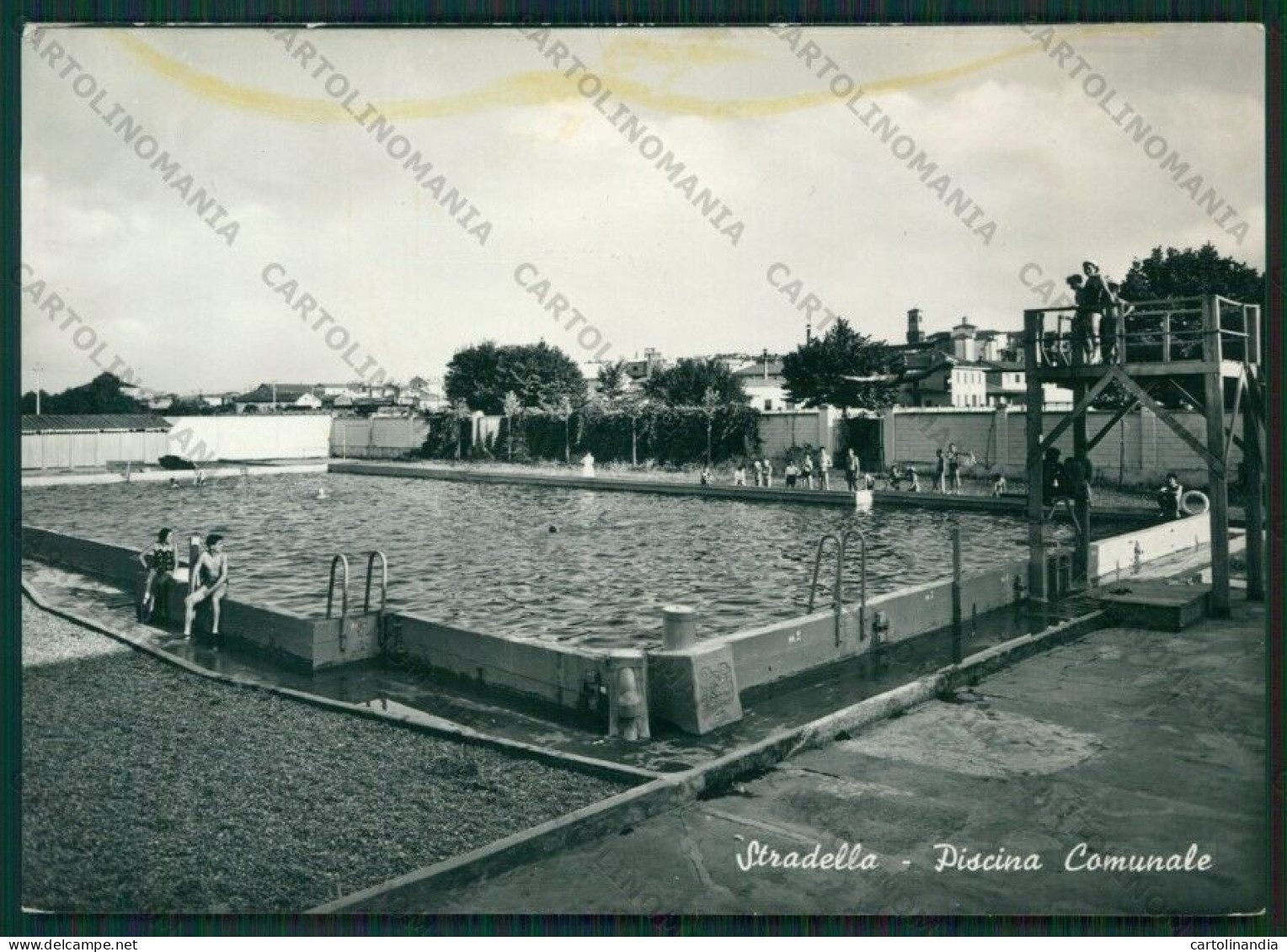 Pavia Stradella Piscina PIEGATA MACCHIA Foto FG Cartolina KV8220 - Pavia