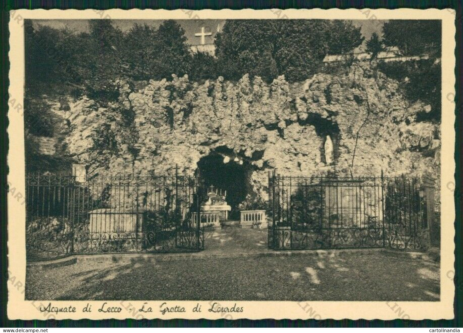 Lecco Acquate Grotta Di Lourdes PIEGHINA FG Cartolina KV8459 - Lecco