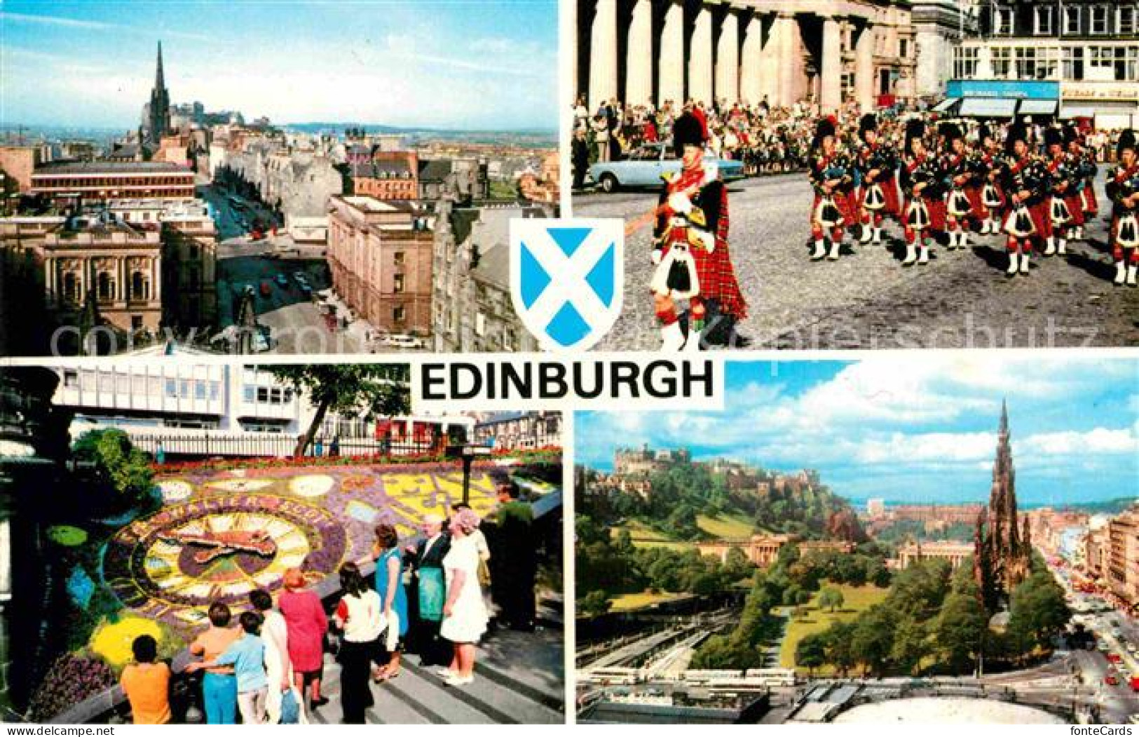 72766534 Edinburgh Royal Mile From St Giles Cathedral Pipes And Drums Floral Clo - Andere & Zonder Classificatie