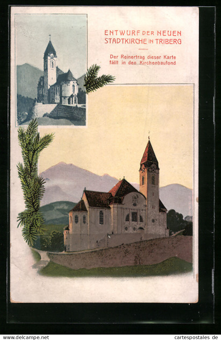 AK Triberg, Entwurf Der Neuen Stadtkirche  - Triberg