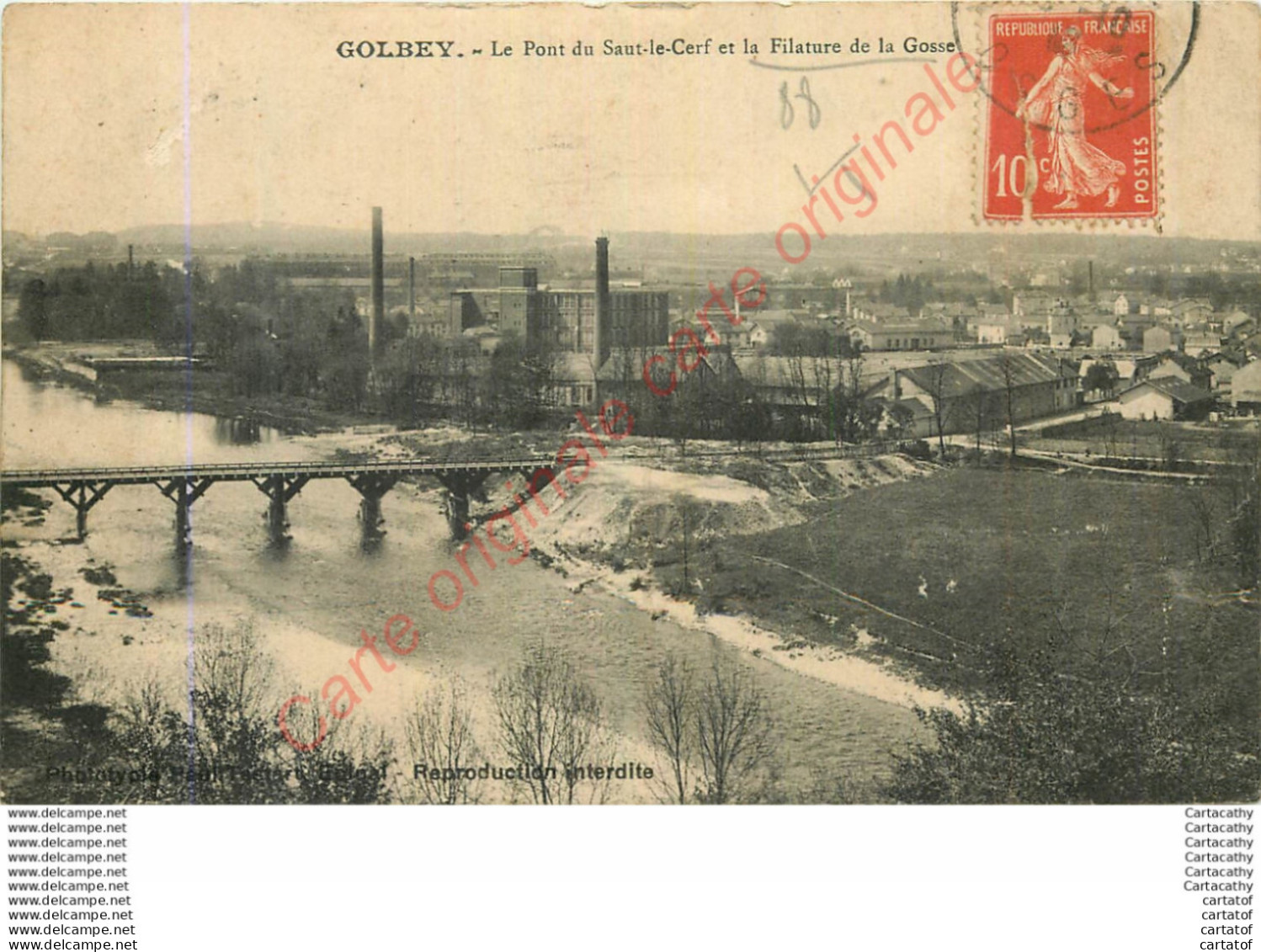 88.  GOLBEY .  Le Pont Du Saut Le Cerf Et La Filature De La Gosse . - Golbey