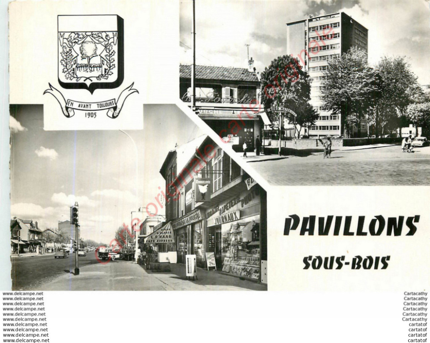 93.  PAVILLONS SOUS BOIS . LA FOURCHE .  CP Multivues . - Autres & Non Classés