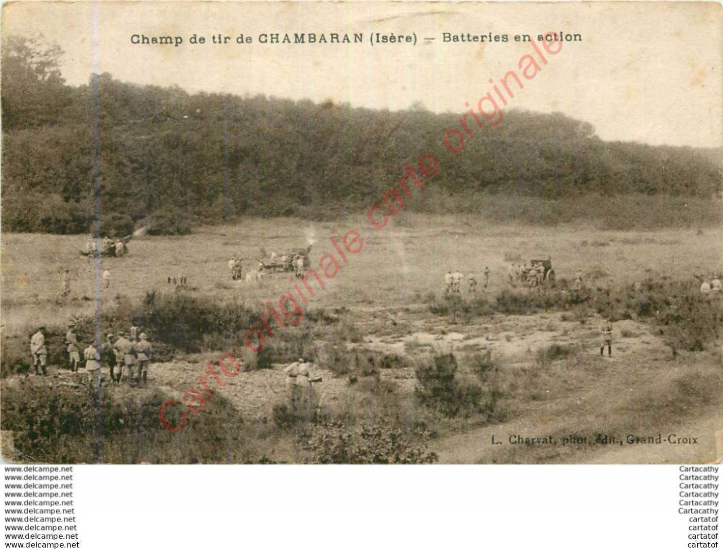 CHAMP DE TIR DE CHAMBARAN .  Batteries En Action . - Maniobras