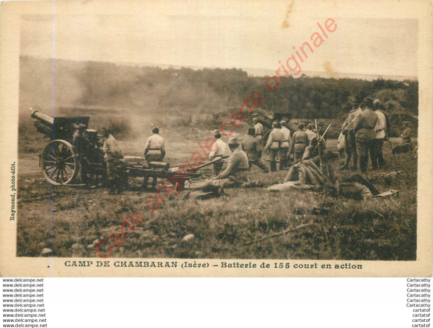 CAMP DE CHAMBARAN .  Batterie De 155 Court En Action . - Manoeuvres