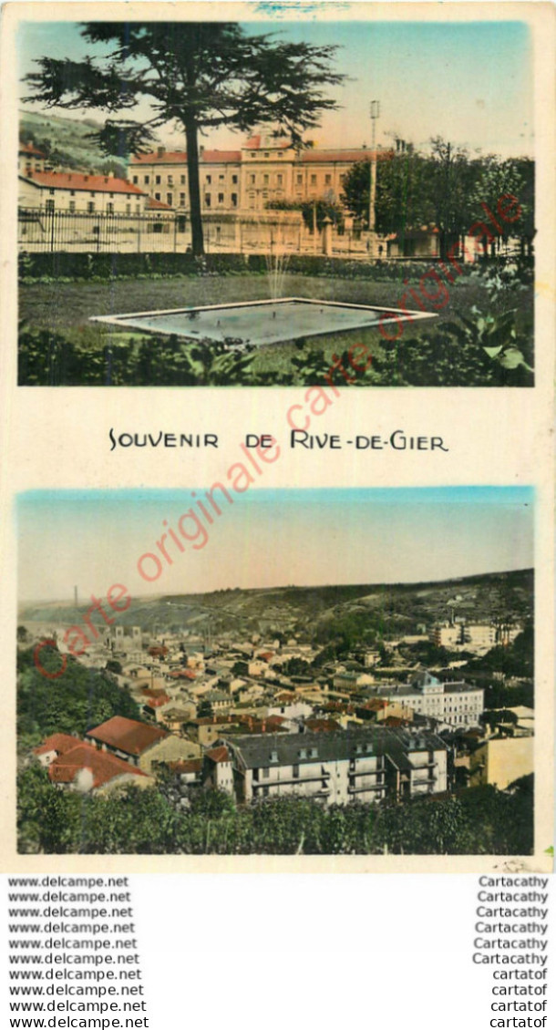 42.  RIVE DE GIER .  Le Jardin Public Et L'Hôtel De Ville .  Vue Générale . - Rive De Gier