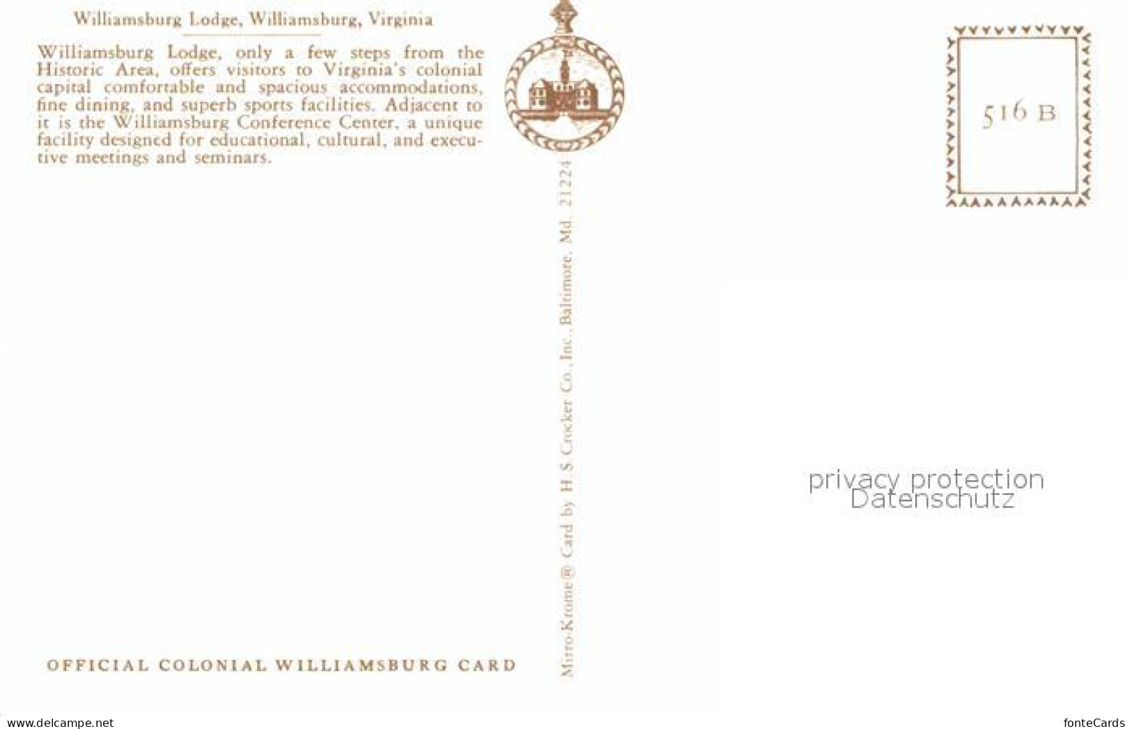 72759528 Virginia_US-State Lodge Williamsburg - Andere & Zonder Classificatie