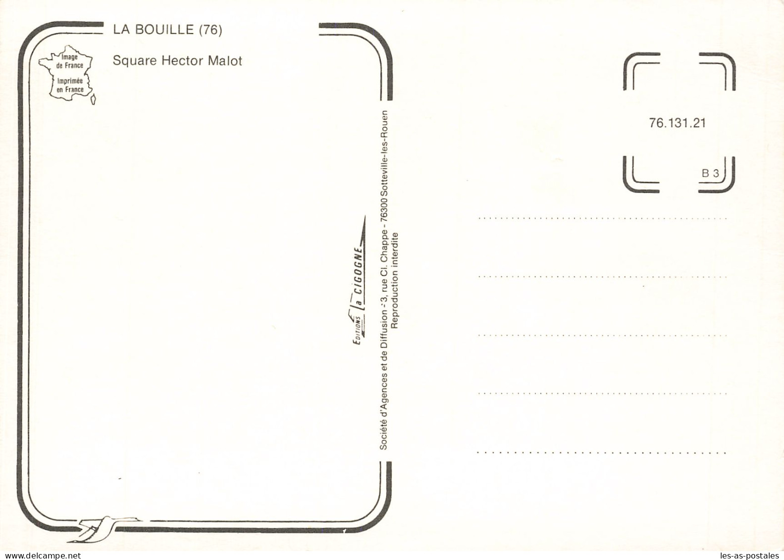 76 LA BOUILLE SQUARE HECTOR MALOT - La Bouille