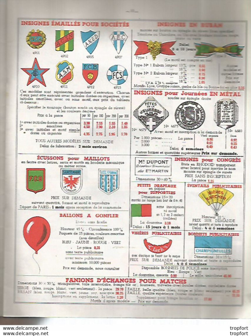 AO / Livret 1964 DRAPEAUX COTILLONS Chapeaux DRAPEAUX MASQUE Insigne Décoration Guirlande Ornement Médaille - Werbung