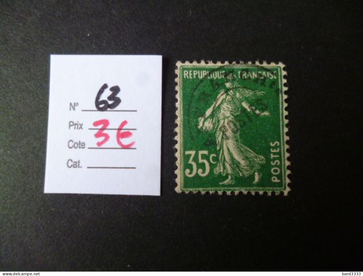 Timbre France Préoblitéré  Lavé N° 63 - 1893-1947