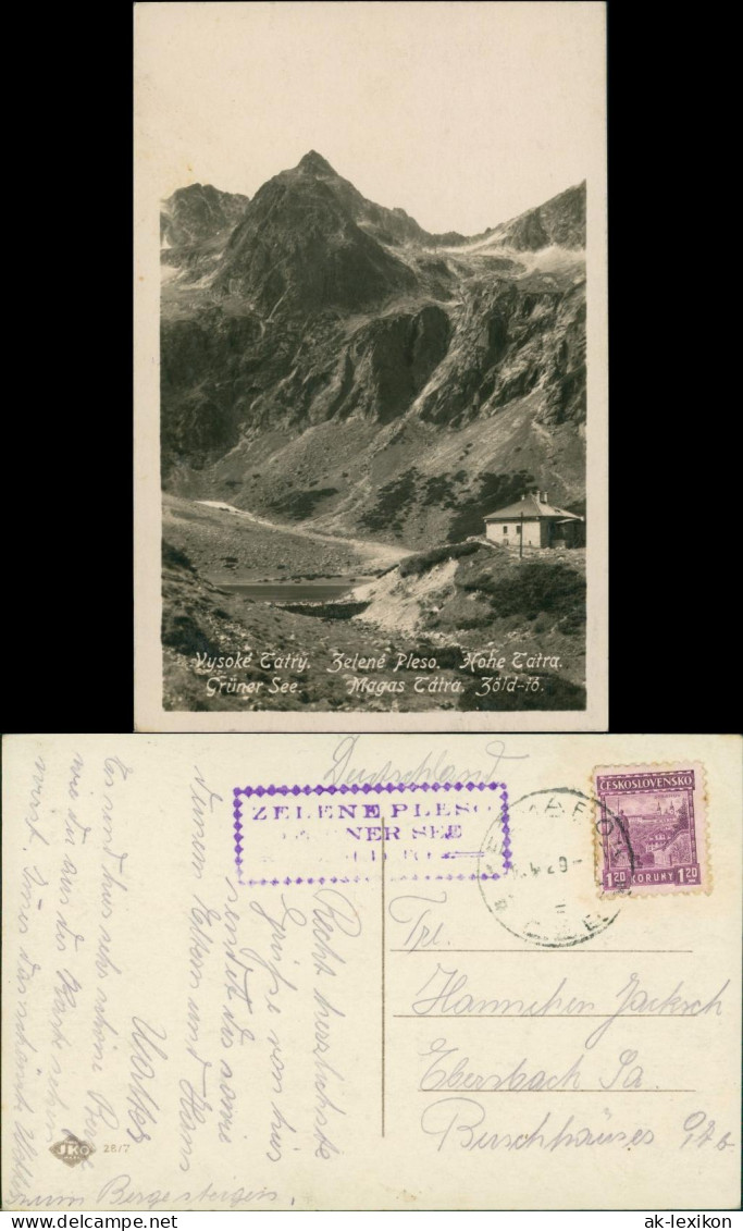 Altschmecks-Vysoké Tatry Starý Smokovec | Ótátrafüred Grüner See 1929 - Slovakia