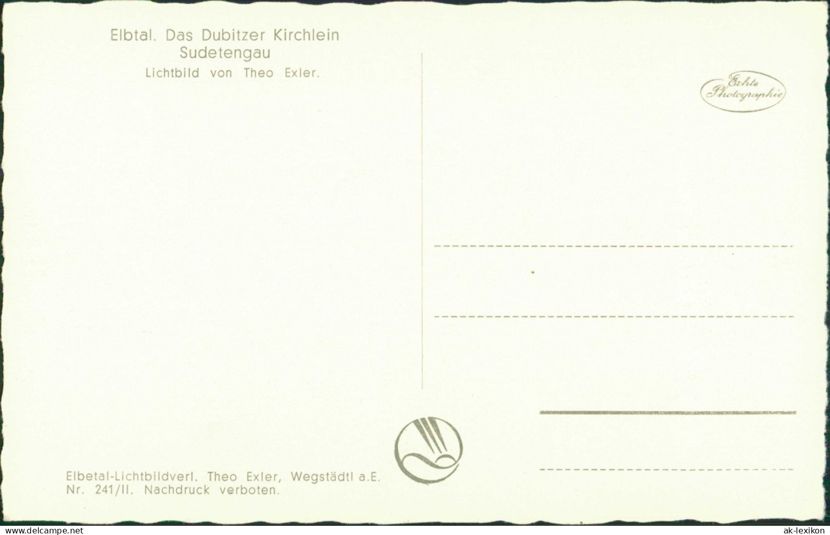 Postcard Salesel Dolní Zálezly Dubitzer Kirchlein 1934 - Tschechische Republik
