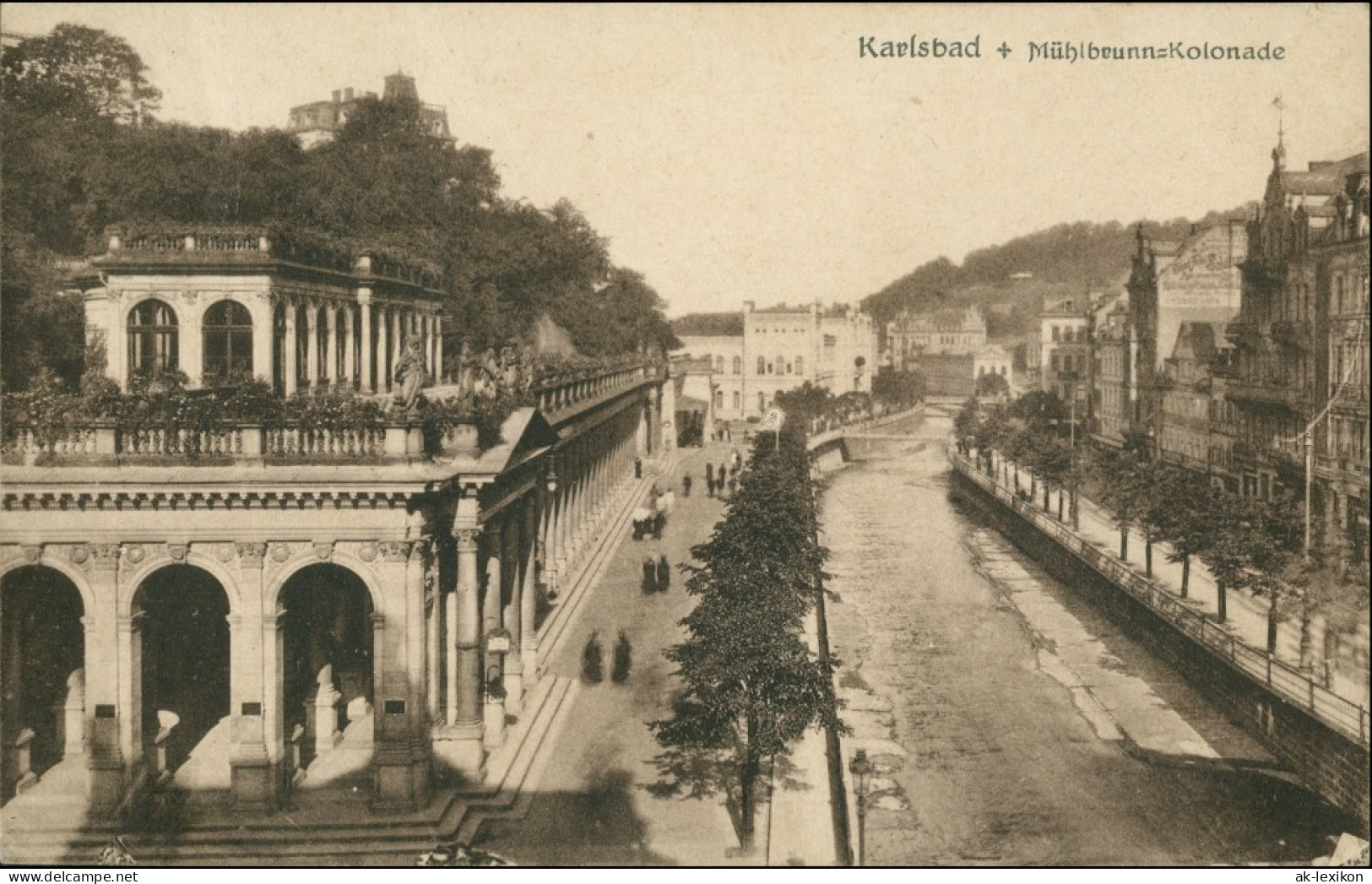 Postcard Karlsbad Karlovy Vary Mühlbrunnenkollonade 1921 - Tschechische Republik