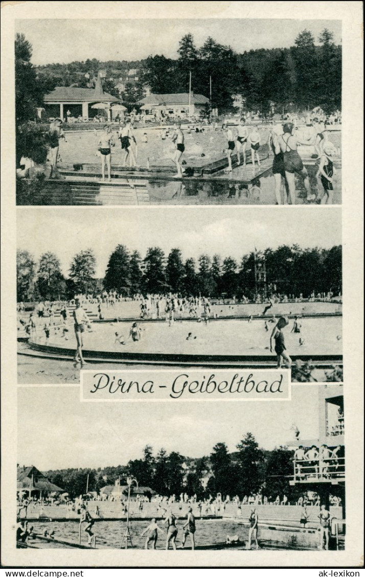 Ansichtskarte Pirna 3 Bild Geibeltbad 1956 - Pirna