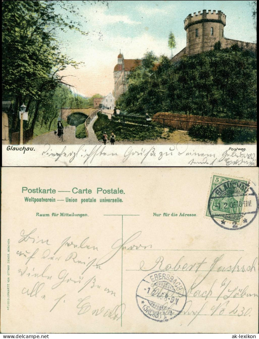 Ansichtskarte Glauchau Postweg 1906 - Glauchau