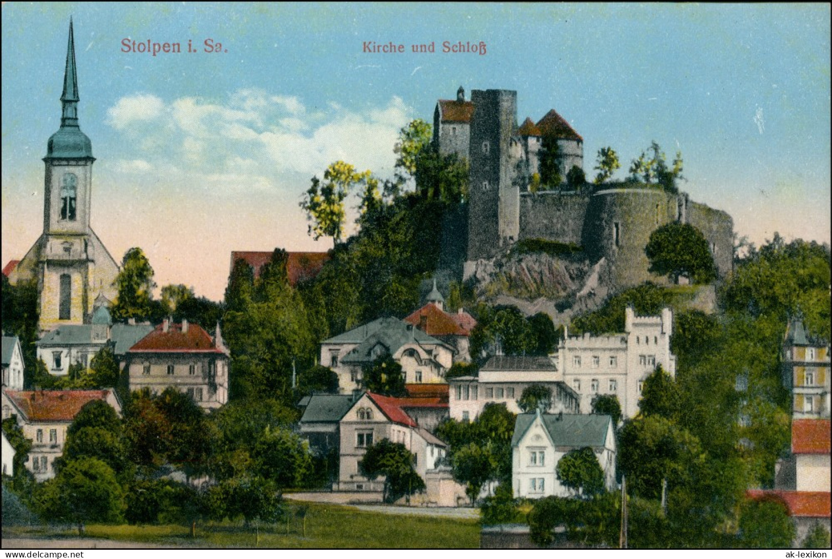 Ansichtskarte Stolpen Stadtpartie 1913 - Stolpen