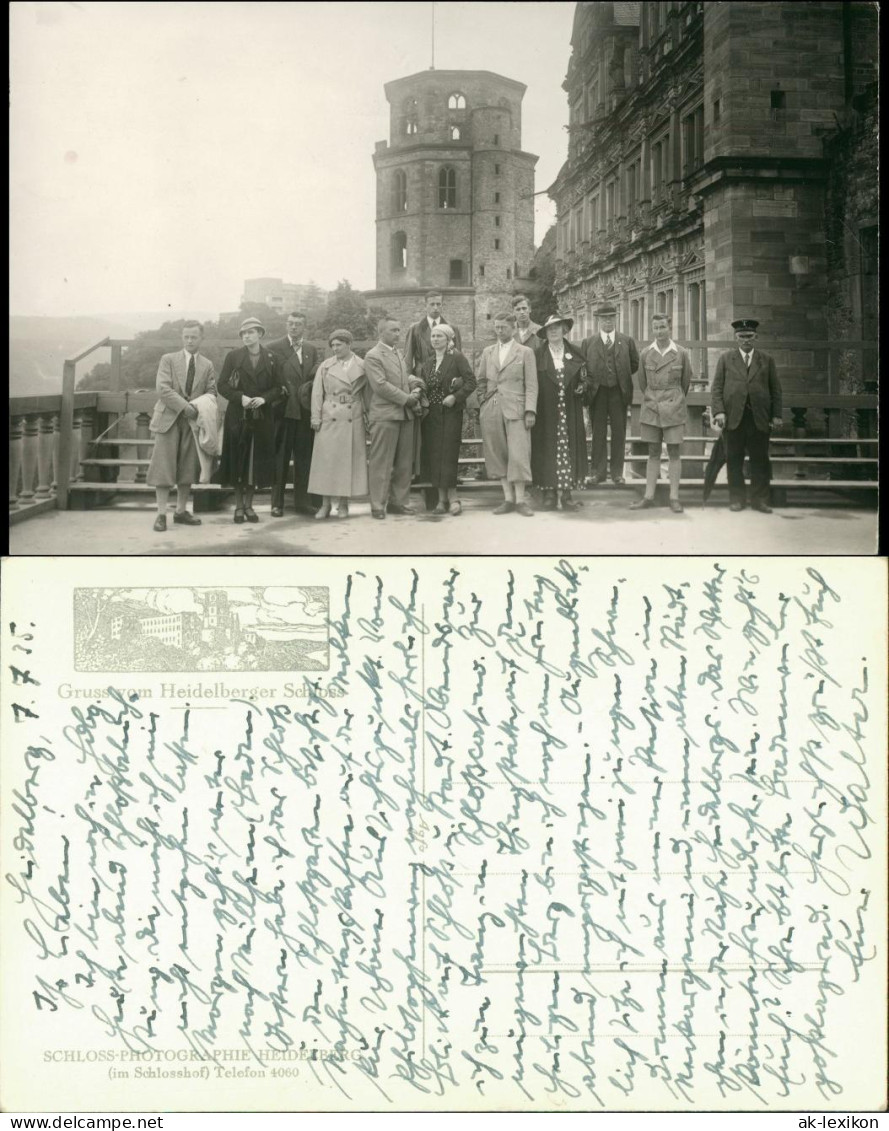 Foto Heidelberg Reisegruppe Heidelberger Schloss 1935 Privatfoto - Heidelberg