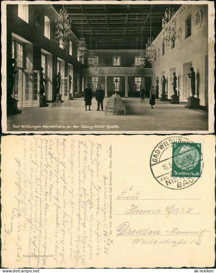 Ansichtskarte Bad Wildungen Wandelhalle An Der Georg Viktor Quelle 1935 - Bad Wildungen