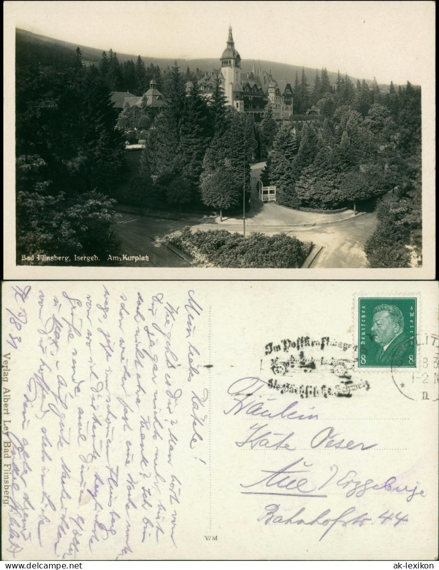 Postcard Bad Flinsberg Świeradów-Zdrój Park Am Kurhaus 1930 - Schlesien