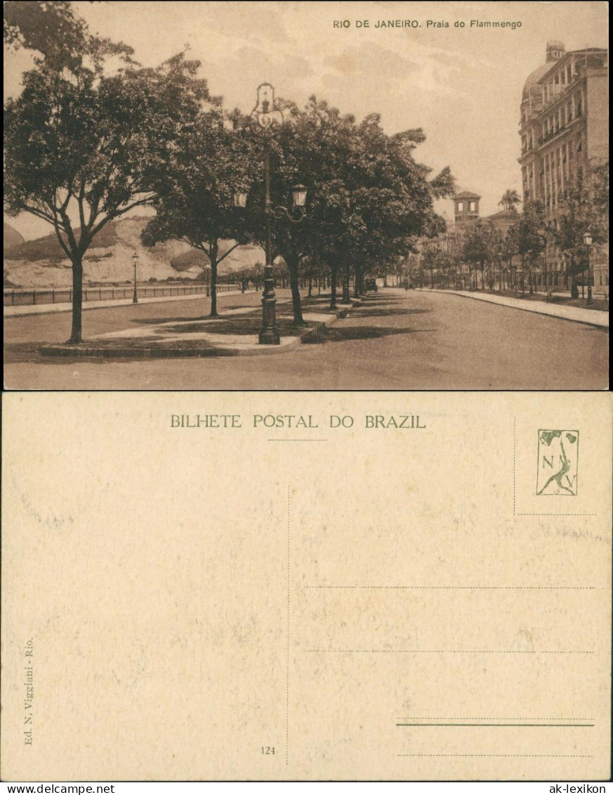 Postcard Rio De Janeiro Straße Am Palais 1922 - Rio De Janeiro