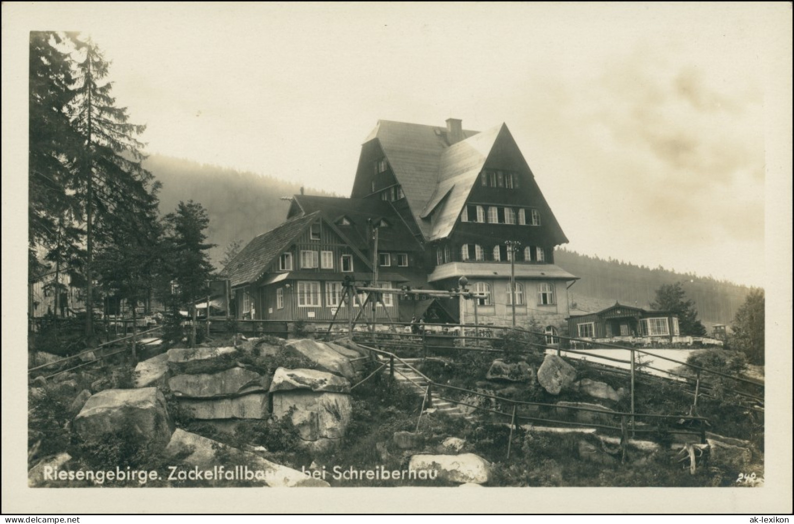 Postcard Schreiberhau Szklarska Poręba Zackelfallbaude - Anlagen 1929 - Schlesien