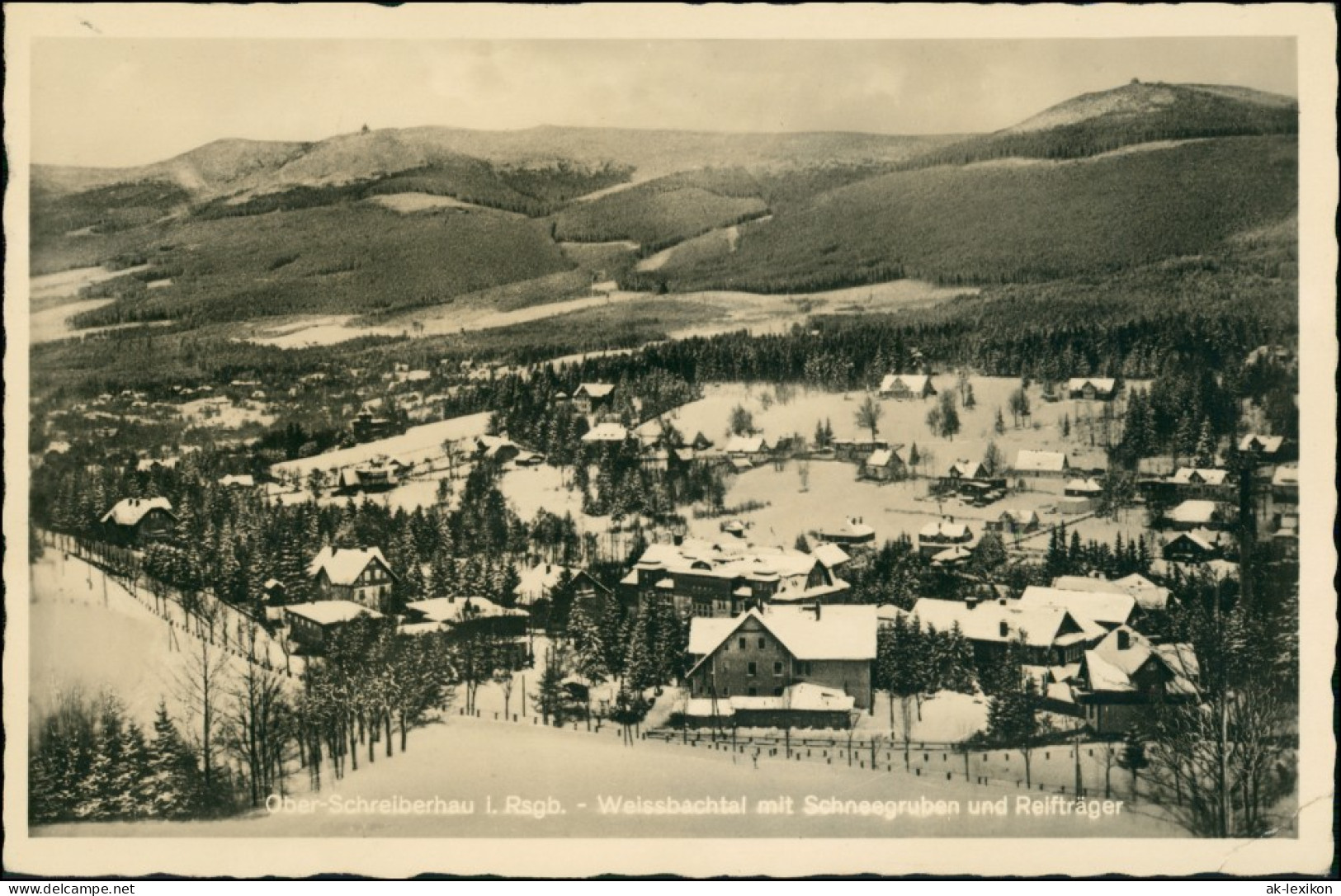 Postcard Schreiberhau Szklarska Poręba Stadt Im Winter 1934 - Schlesien