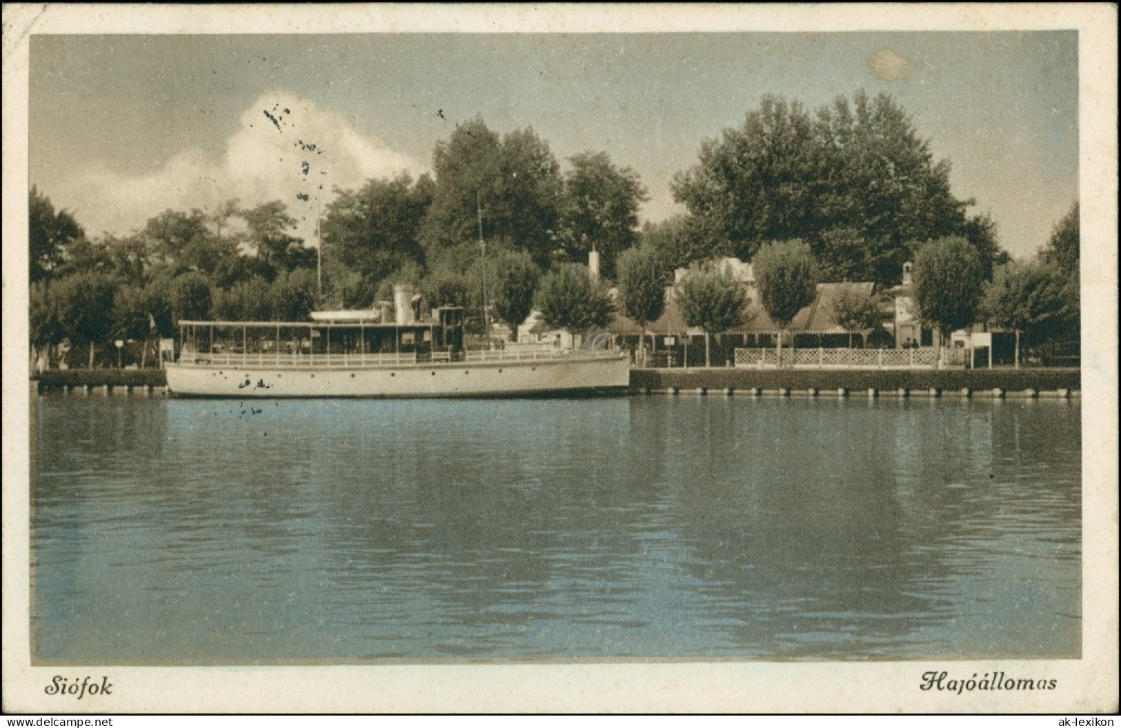 Postcard Siofok Siófok Schiffstation Dampfer 1939 - Hongarije