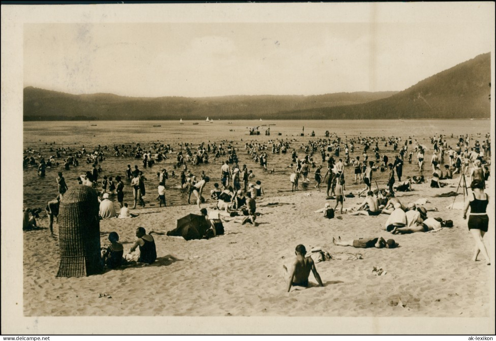 Postcard Hirschberg Am See Doksy Strandleben, Strandkorb 1928 - Tschechische Republik