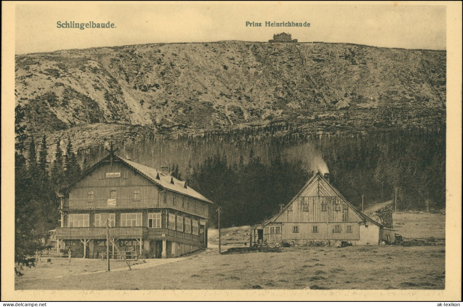 Postcard Krummhübel Karpacz Schlingelbaude - Heinrichbaude 1924 - Schlesien