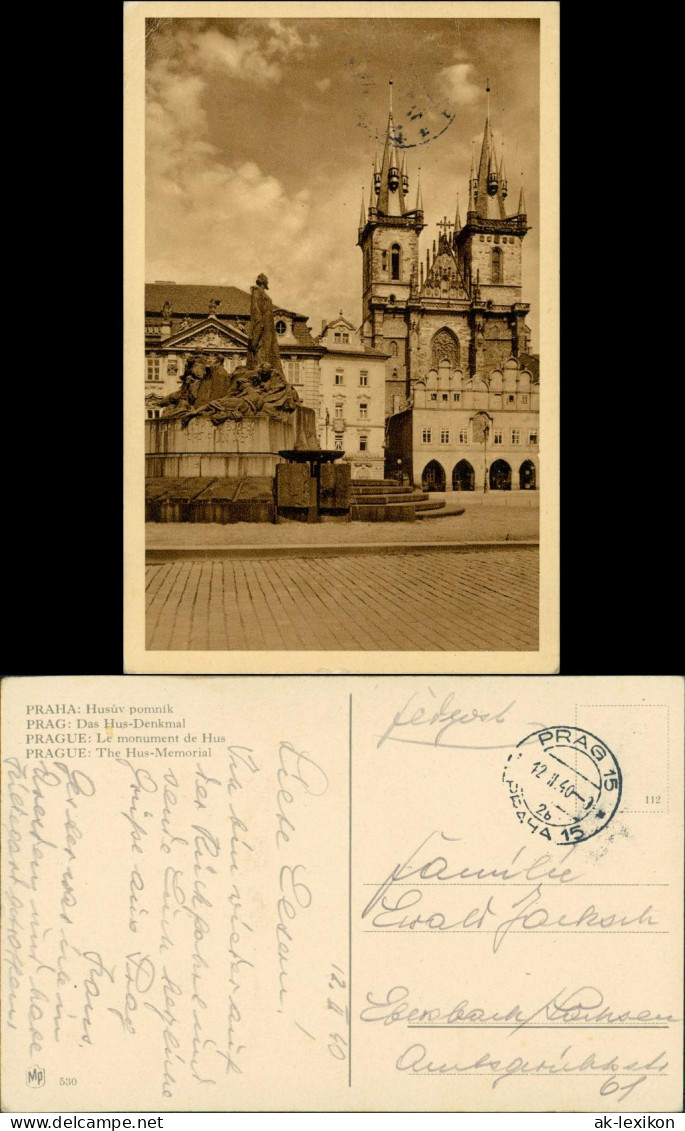 Postcard Prag Praha Hus-Denkmal 1940 - Tschechische Republik