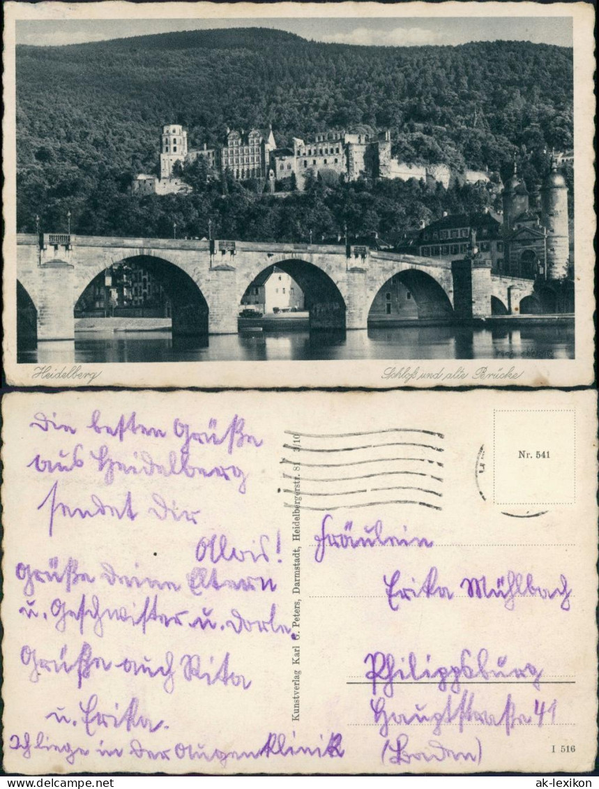 Heidelberg Panorama-Ansicht, Schloss U. Alte Neckar-Brücke 1930 - Heidelberg