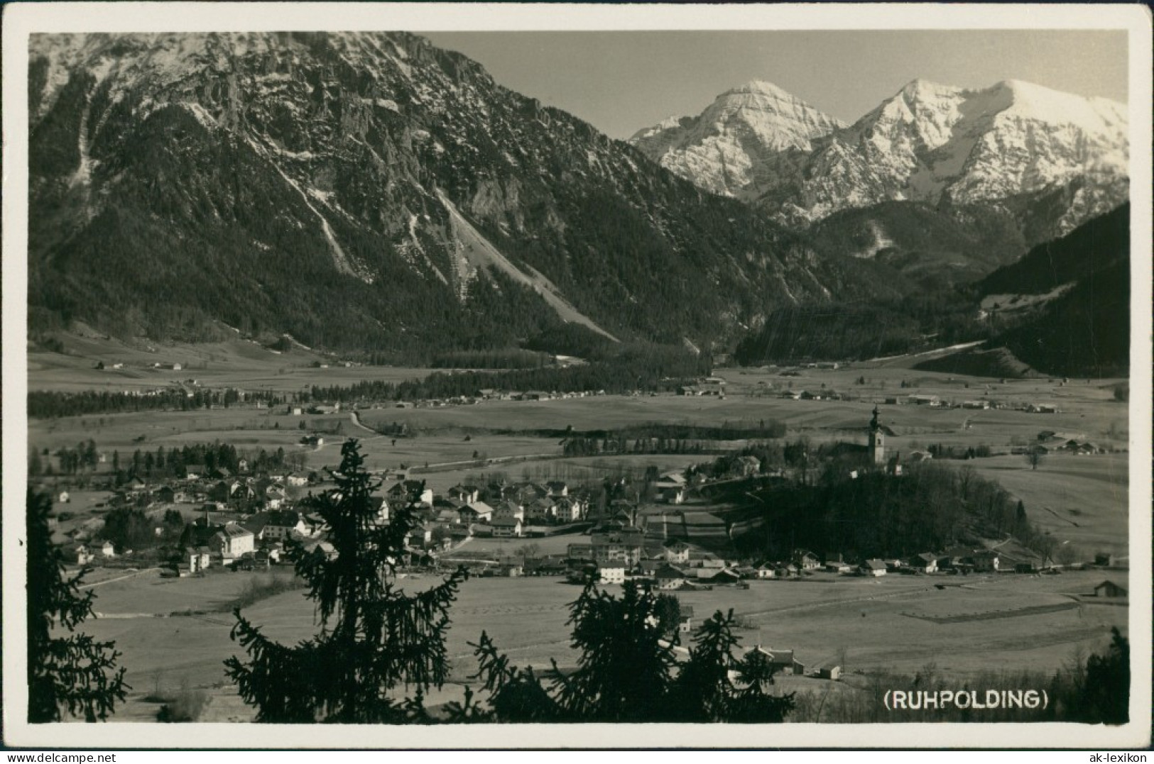 Ansichtskarte Ruhpolding Panorama-Ansicht Vom Ort Mit Alpen Blick 1932 - Ruhpolding