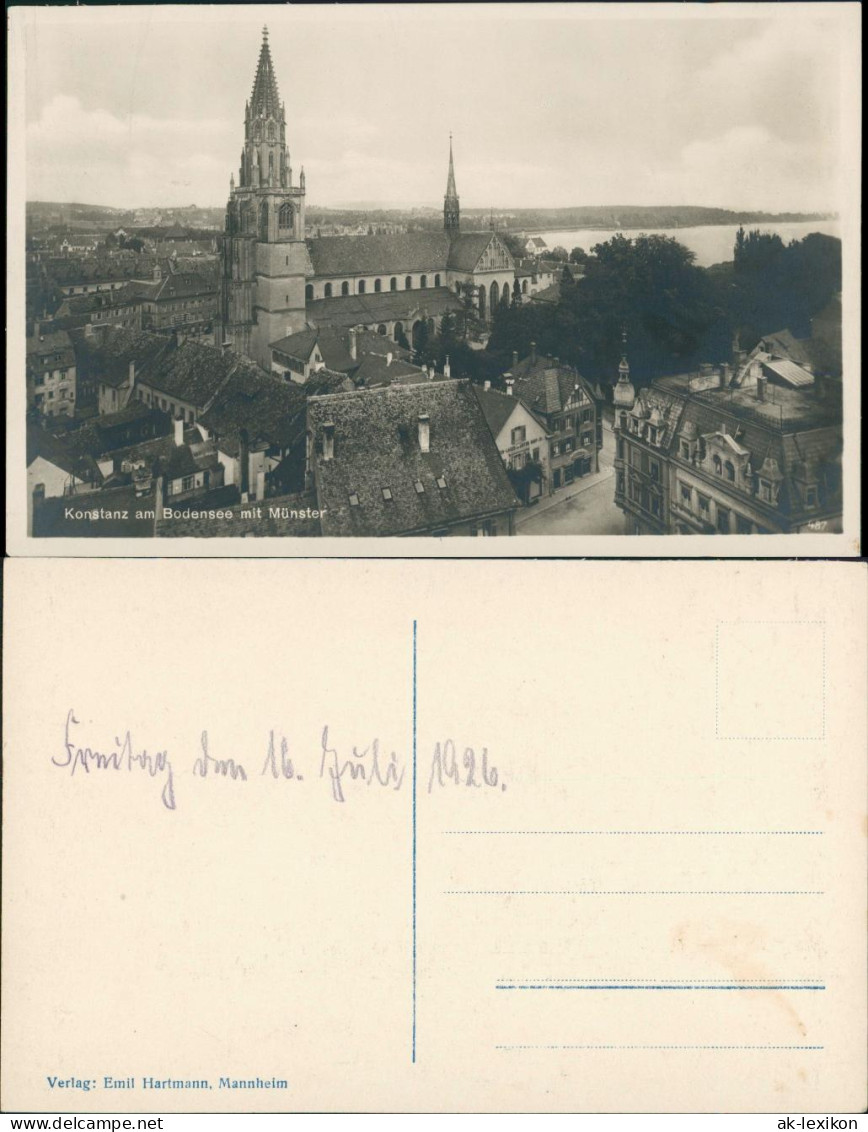 Konstanz Münster Gesamtansicht Mit Panorama Blick Bodensee 1926 - Konstanz