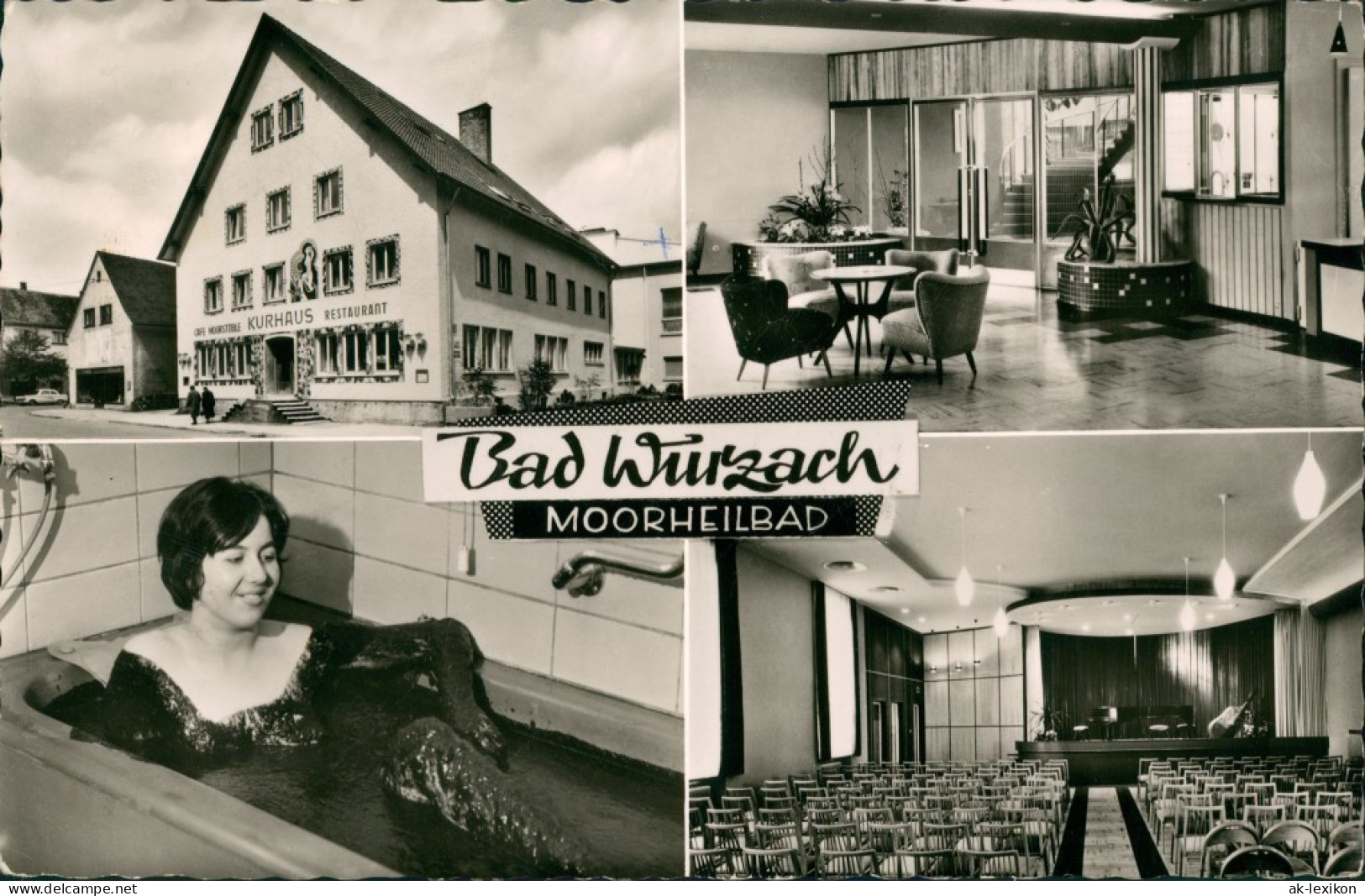 Bad Wurzach Mehrbild-AK, Kurhaus-Restaurant, Frau Im Moorbad 1968 - Bad Wurzach